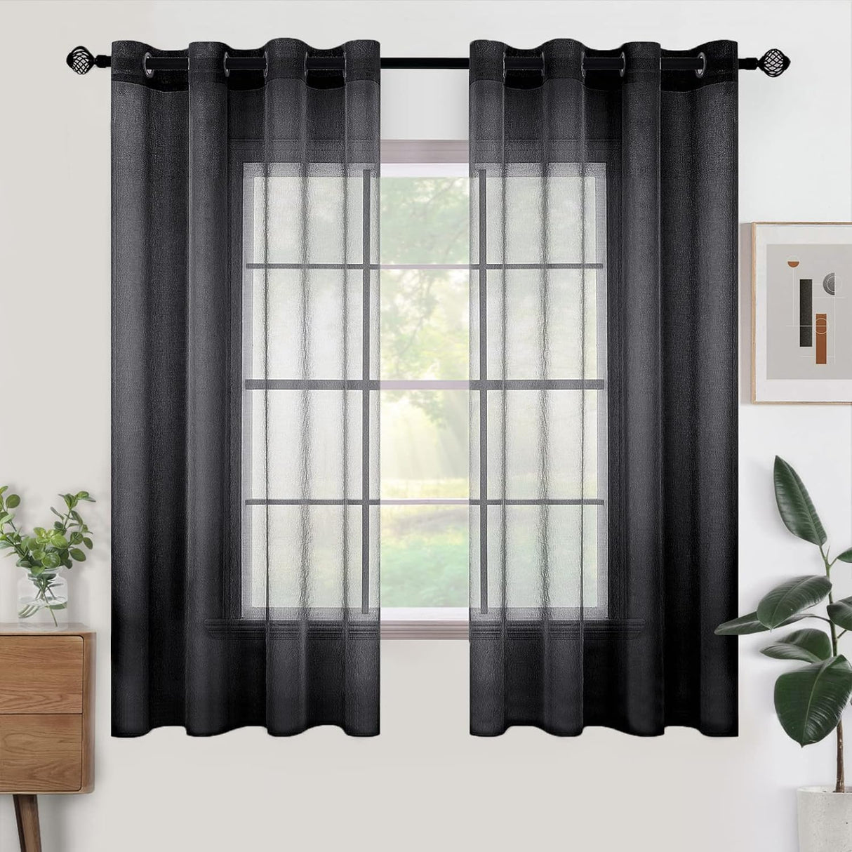 Woaboy Voile Curtains Short Curtains