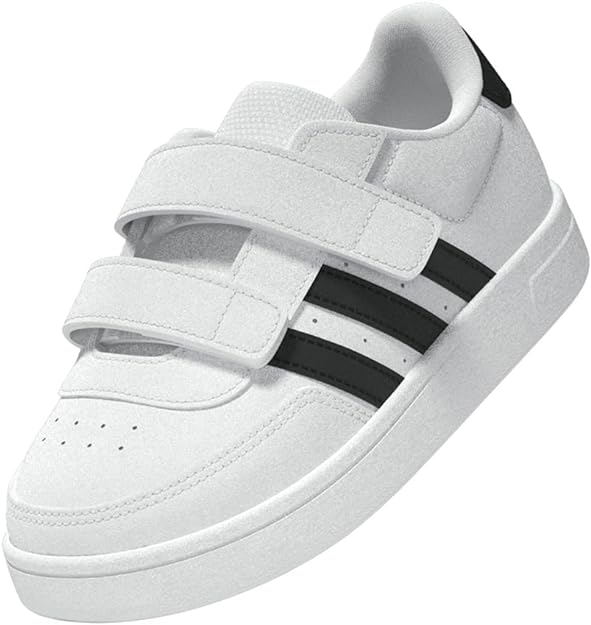 adidas Boy's Breaknet Lifestyle Court Two-Strap Sneaker White Core Black 21 EU