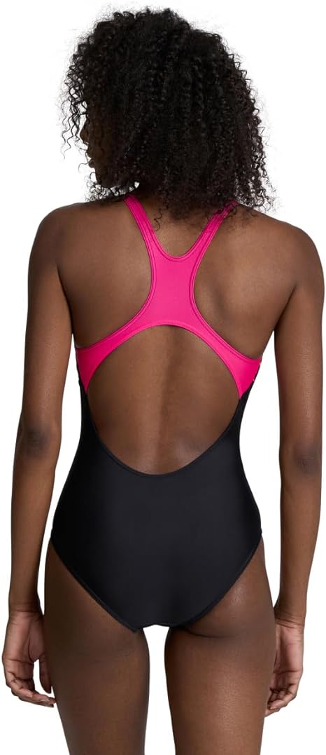 Arena Women's Women's Swim Pro Back Graphic One Piece Black-freak Rose