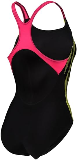 Arena Women's Women's Swim Pro Back Graphic One Piece Black-freak Rose